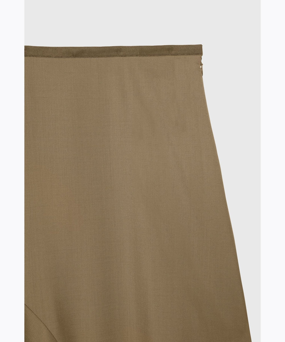 DÉPAREILLÉ WOOL TORO ASYMMETRY SKIRT / ウールトロアシンメトリースカート キャメル