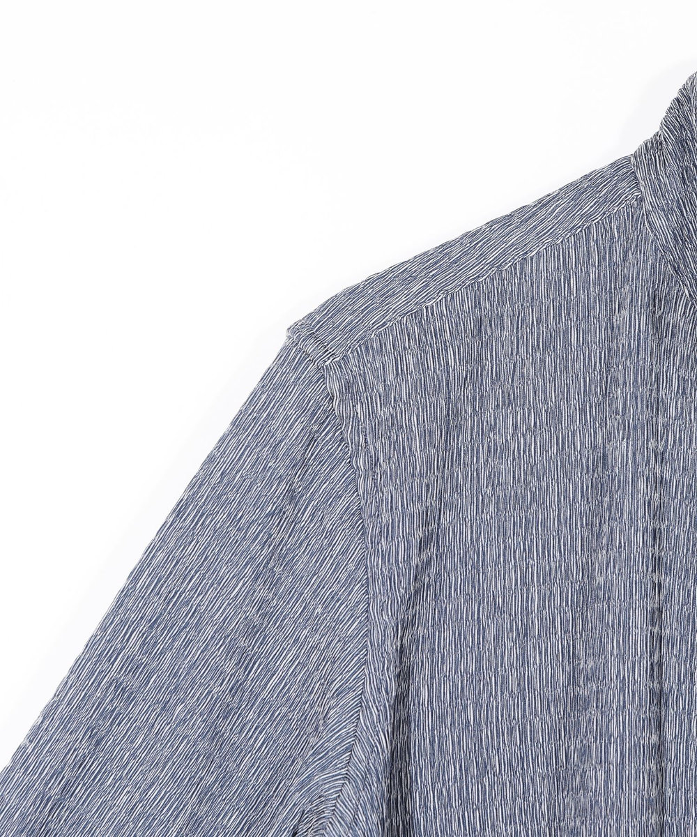 MEN'S BIGI シャーリング楊柳 シャツブルゾン＜ストレッチ＞ ネイビー