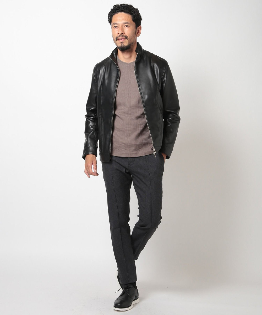 MEN'S BIGI クロームタンニングレザージャケット ブラック