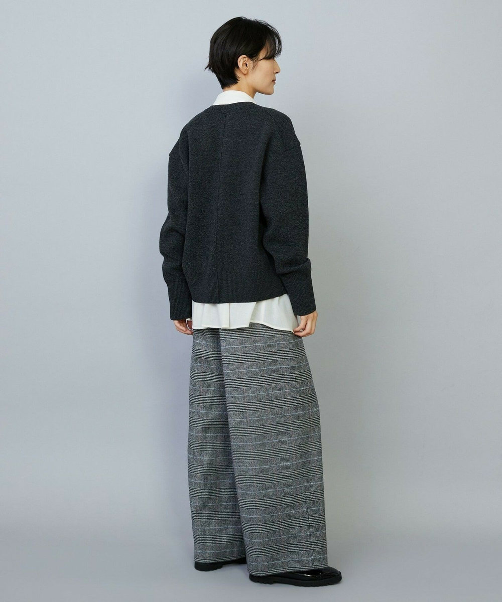 MOGA WOOLEN×AMOSSA Vネック配色カーディガン グレー系その他