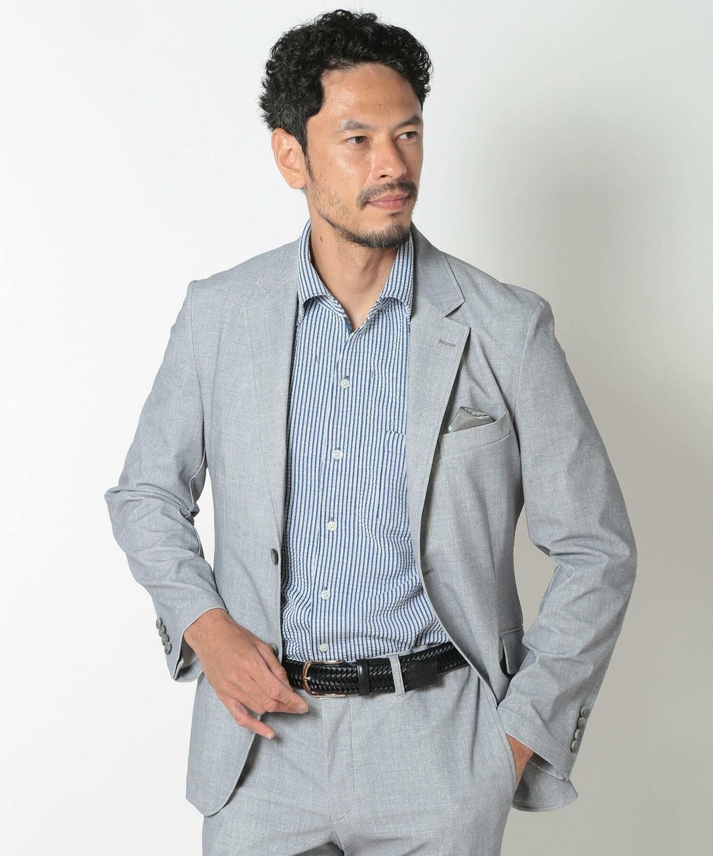 MEN'S BIGI 【ACTIVE TAILOR】COOL TOUCH 接触冷感ハイパーストレッチジャケット ライトグレー