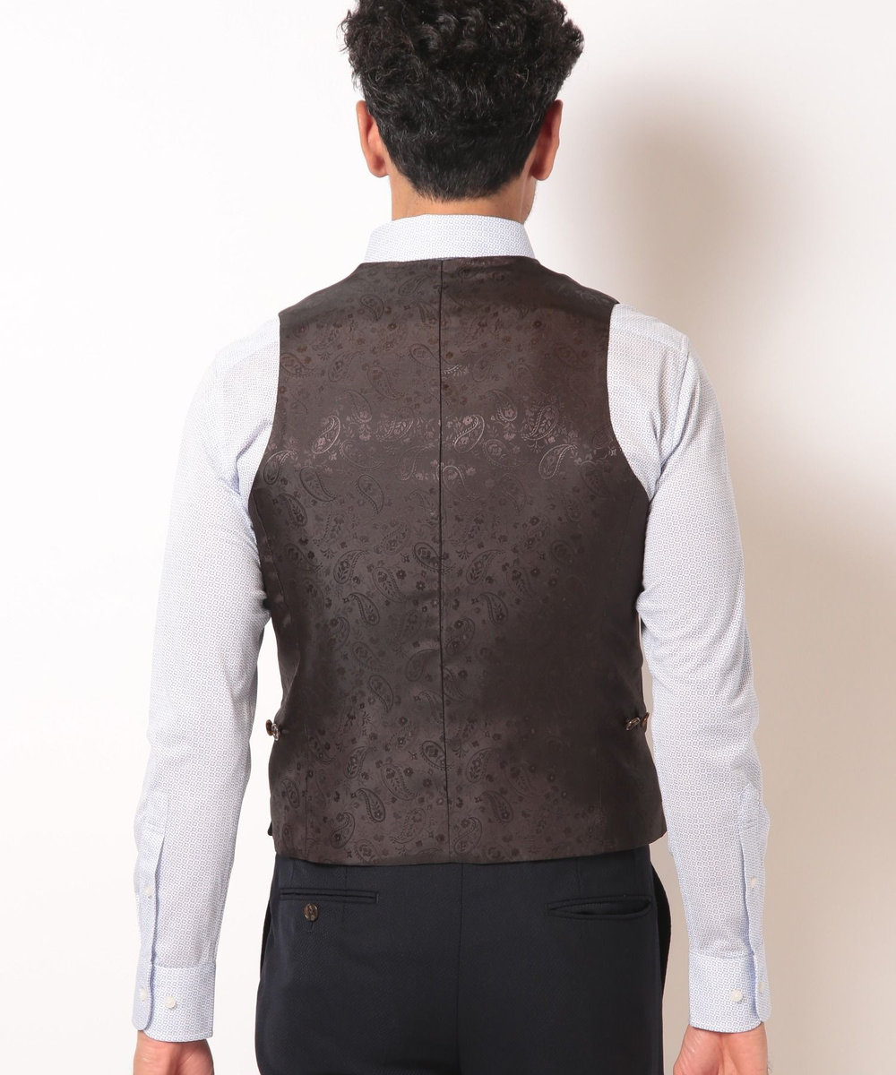 MEN'S BIGI 【ACTIVE TAILOR】ミックスヤーン/ホップサックベスト＜セットアップ・スリーピース対応＞ ネイビー