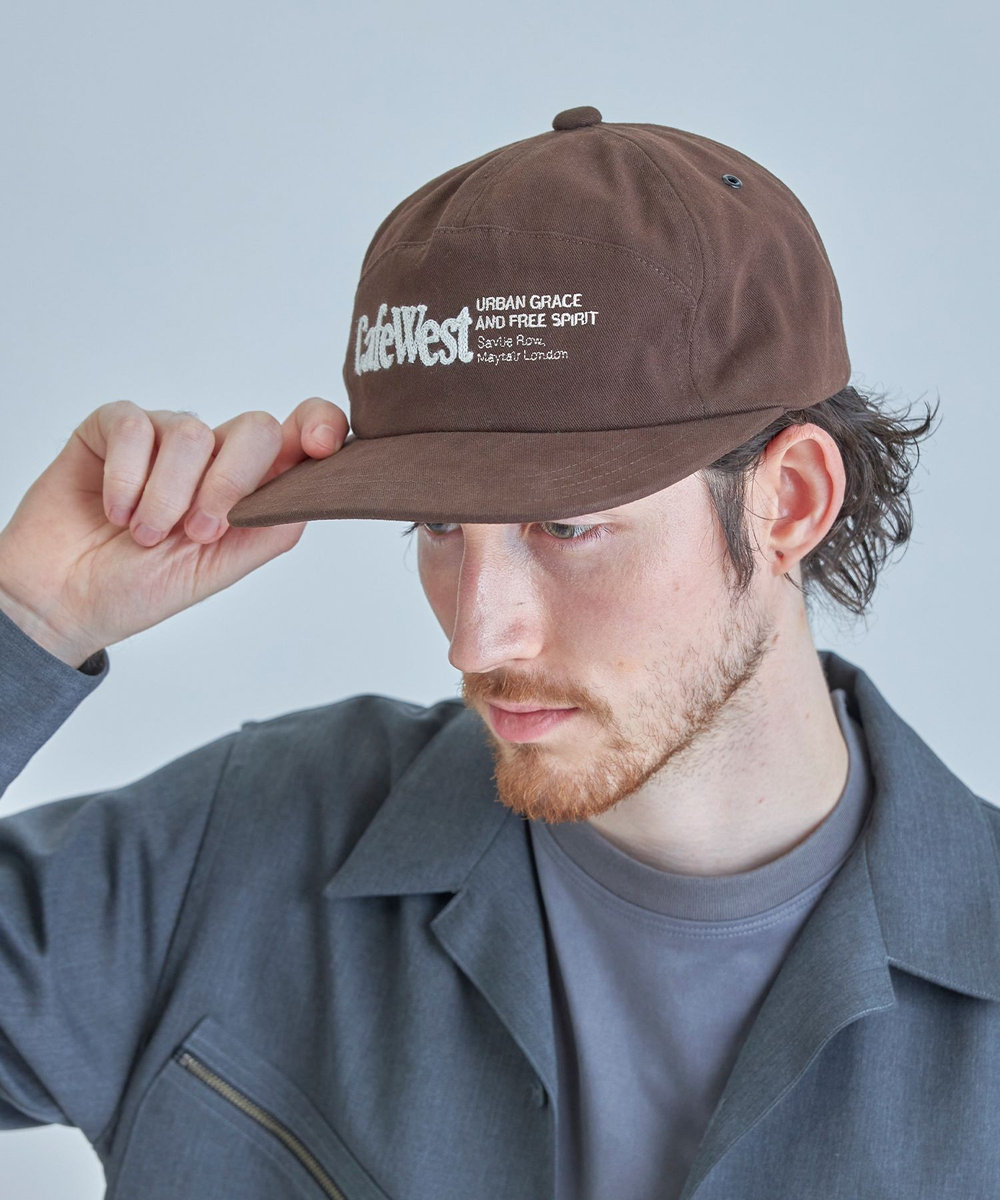 MEN'S BIGI 【CAP-TAIN/キャップテイン】別注 CAFE WEST チェーンステッチキャップ ブラウン