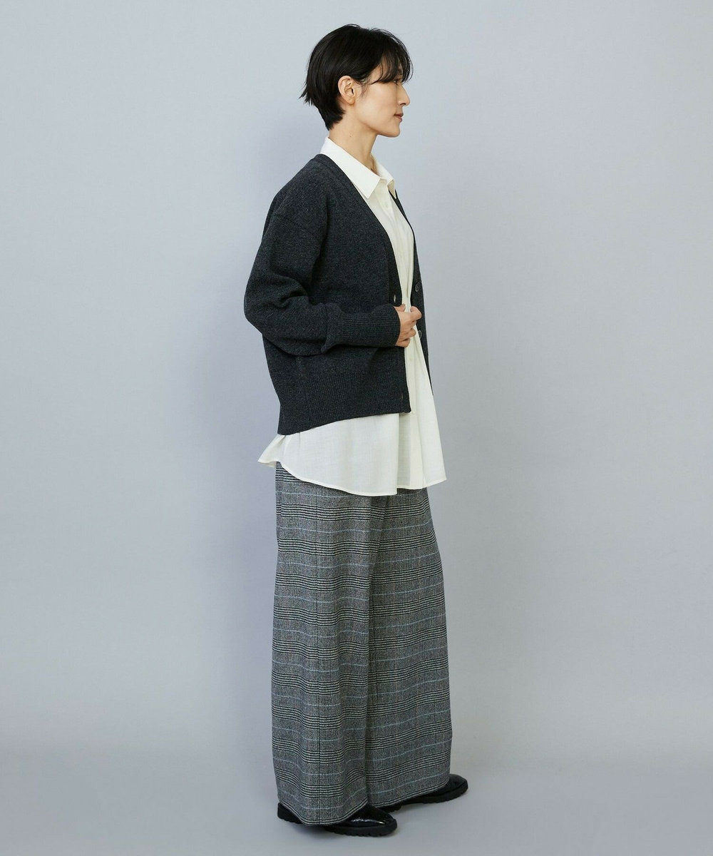 MOGA WOOLEN×AMOSSA Vネック配色カーディガン グレー系その他