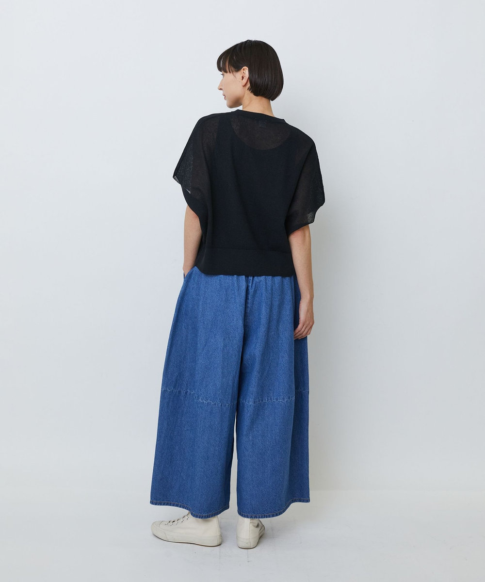 LOISIR コットンリネンダブルジャカードプルオーバー ブラック