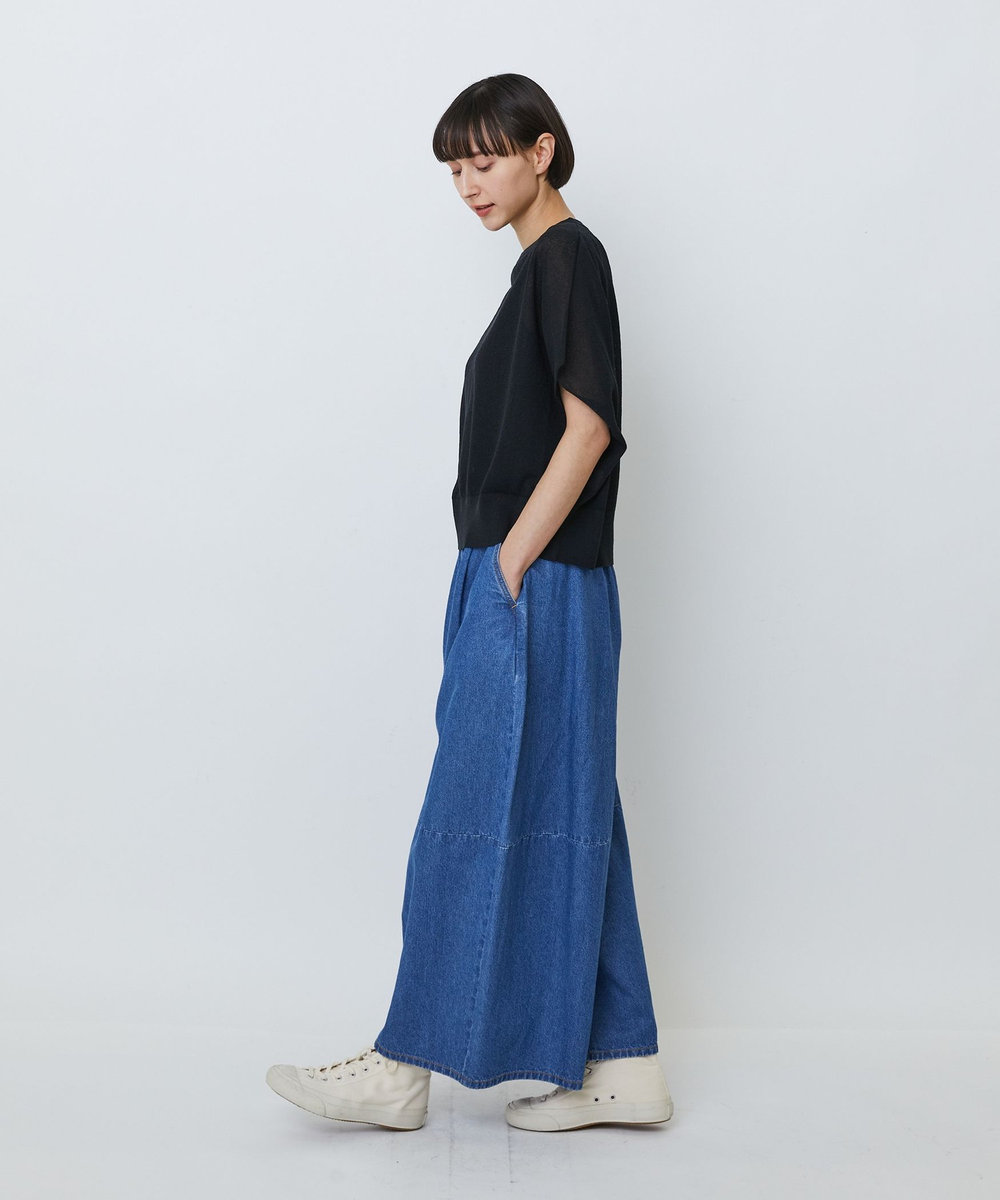 LOISIR コットンリネンダブルジャカードプルオーバー ブラック