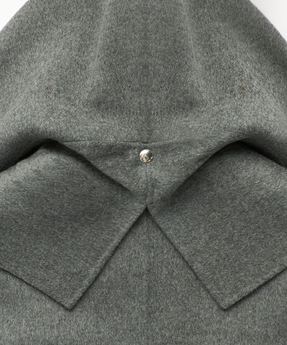 DÉPAREILLÉ DOUBLE FACE BEAVER HOODED COAT / ダブルフェイスビーバーフーデッドコート チャコールグレー