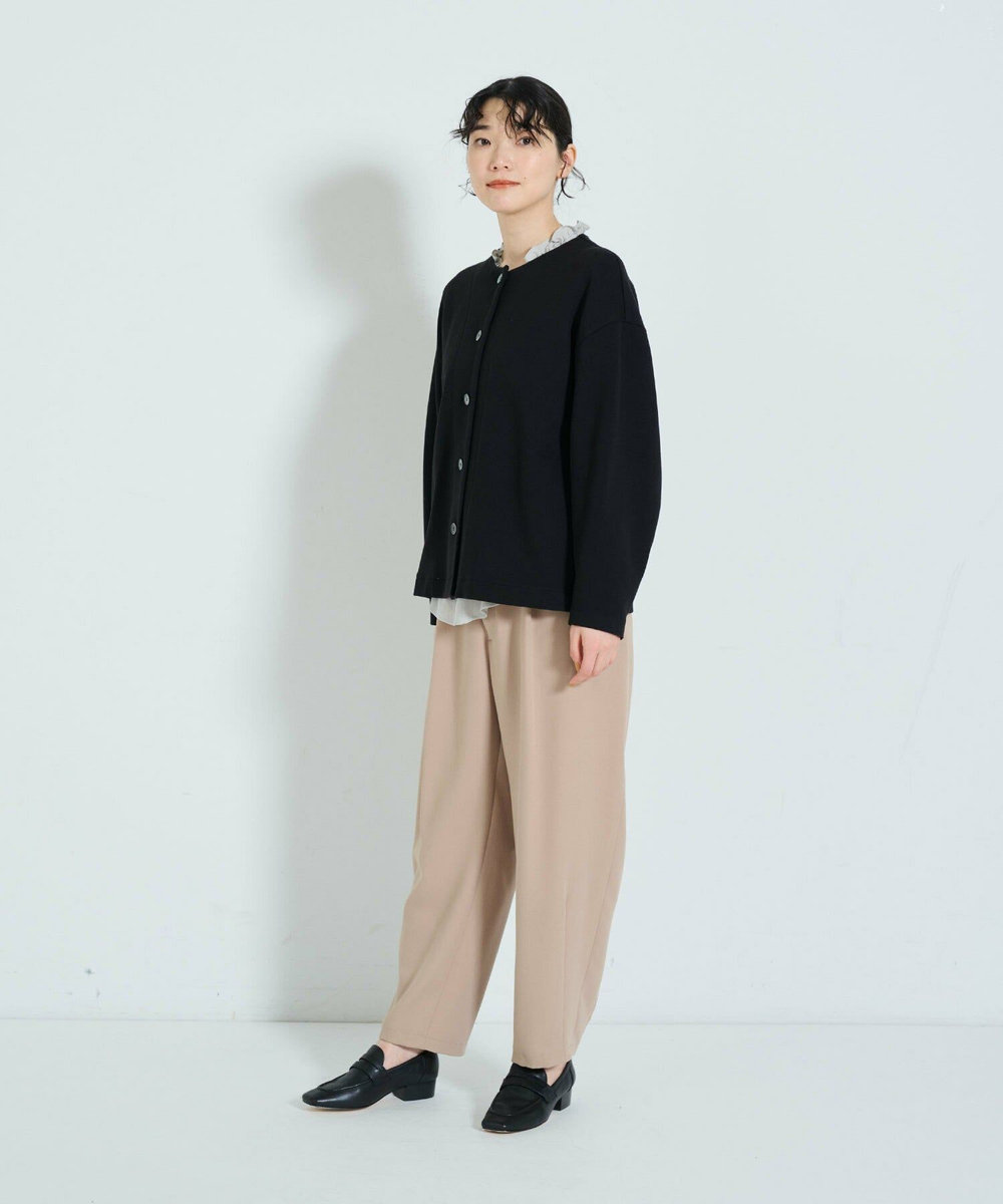 ADIEU TRISTESSE ダブルクロスワンタックテーパードパンツ ベージュ