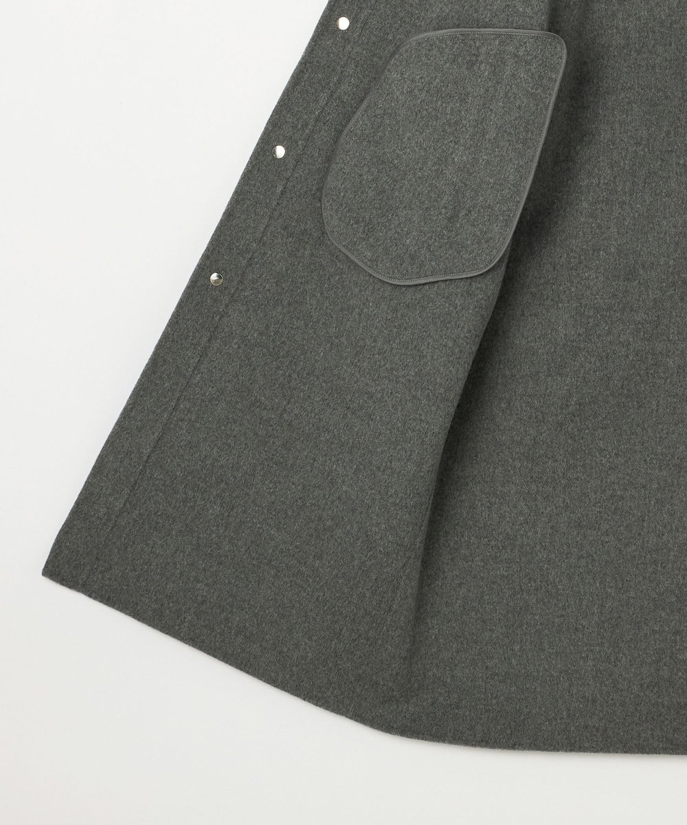 DÉPAREILLÉ DOUBLE FACE BEAVER HOODED COAT / ダブルフェイスビーバーフーデッドコート チャコールグレー