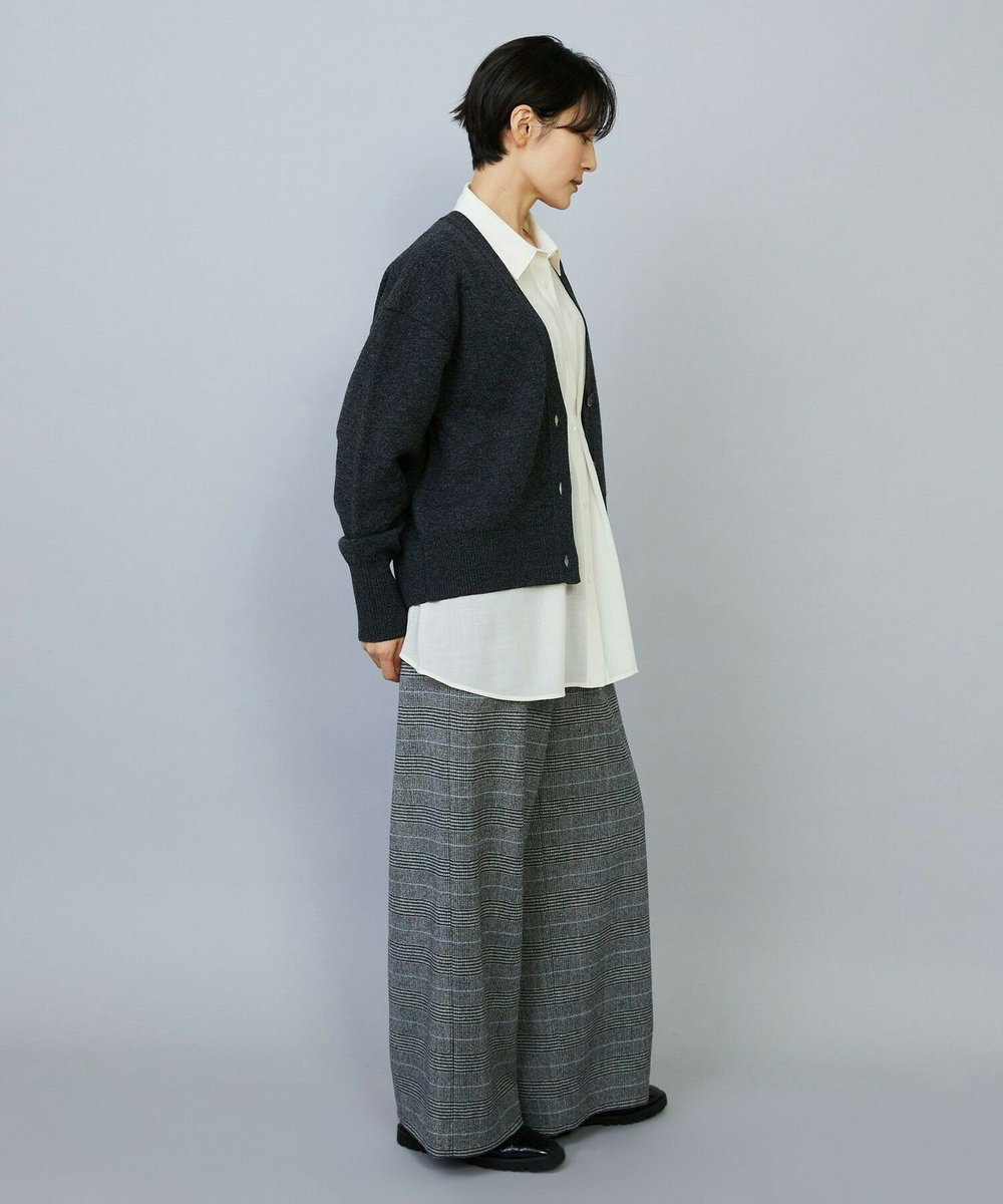 MOGA WOOLEN×AMOSSA Vネック配色カーディガン グレー系その他