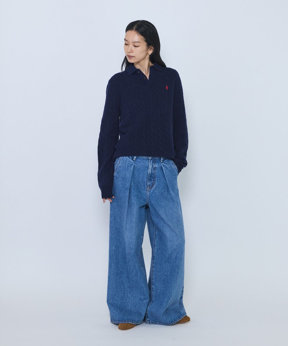 1er Arrondissement ＜POLO RALPH LAUREN/ポロ ラルフ ローレン＞ウールカシミアケーブルニット ネイビー