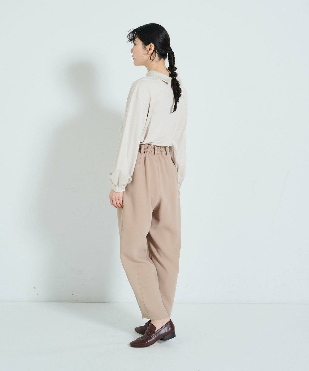 ADIEU TRISTESSE ダブルクロスワンタックテーパードパンツ ベージュ