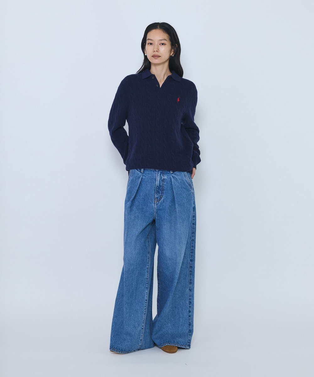 1er Arrondissement ＜POLO RALPH LAUREN/ポロ ラルフ ローレン＞ウールカシミアケーブルニット ネイビー
