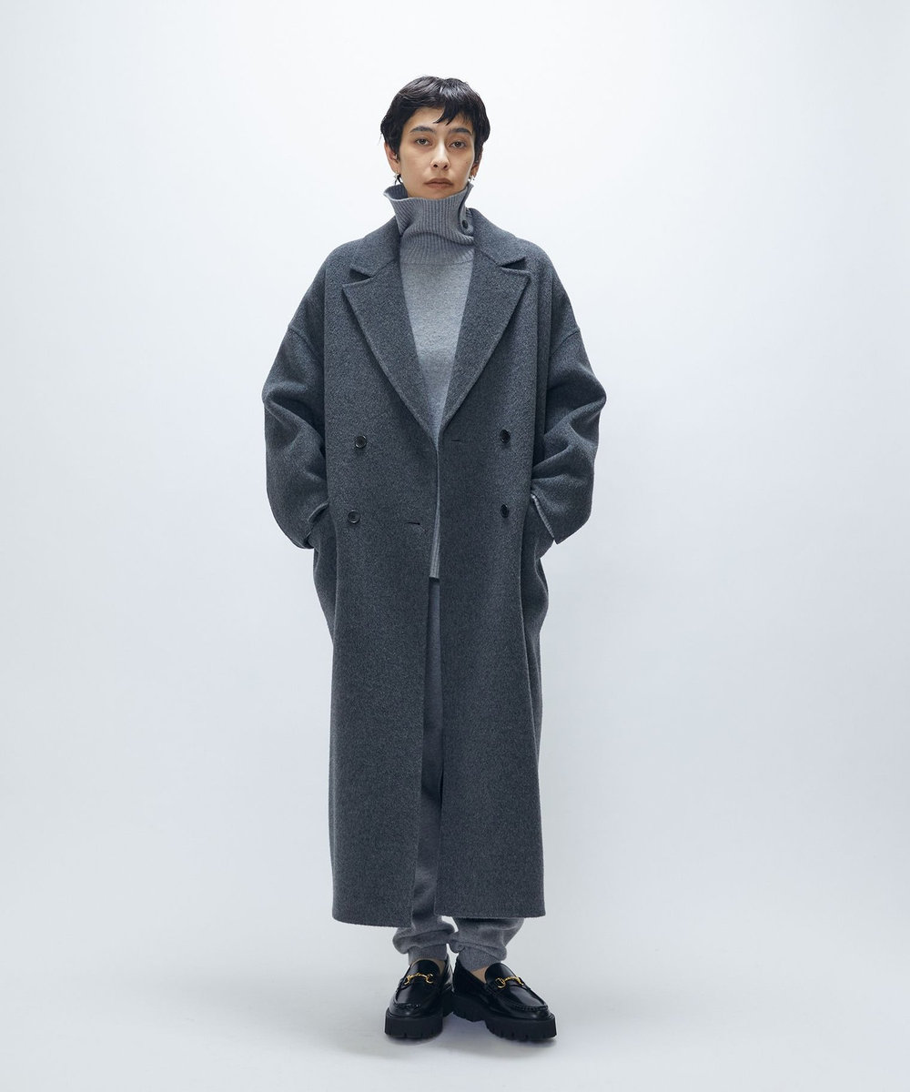 1er Arrondissement ウールカシミアダブルフェイスボトルネックニット ライトグレー