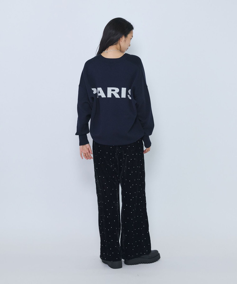 1er Arrondissement ＜COUTURE D'ADAM/クチュール ド アダム＞"Stardust Glitter Velvet Easy Wide Pant"イージーパンツ ブラック