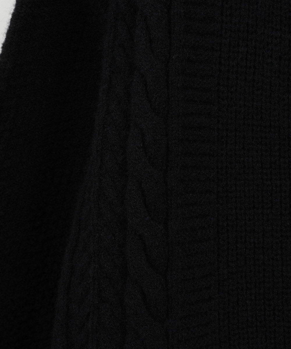 MEN'S BIGI ケーブルニットパーカー ブラック