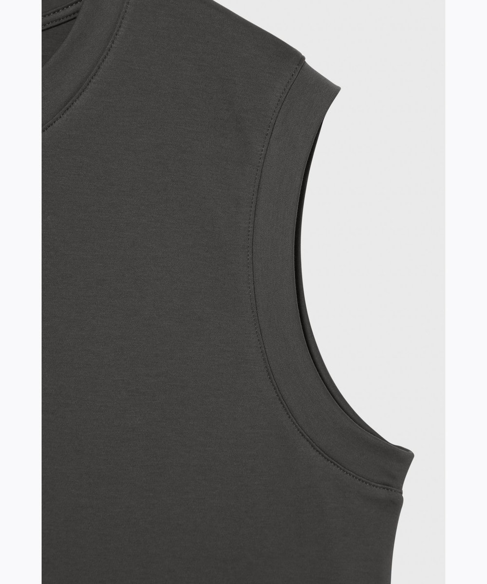 DÉPAREILLÉ SMOOTH NO SLEEVE T SHIRT / スムースノースリーブTシャツ チャコールグレー