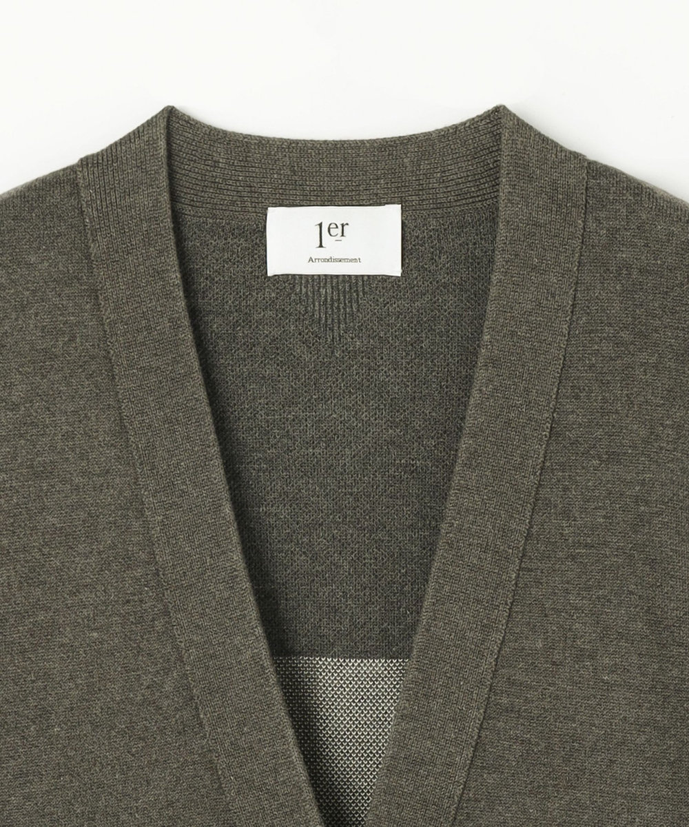 1er Arrondissement バックロゴカーディガン グレー