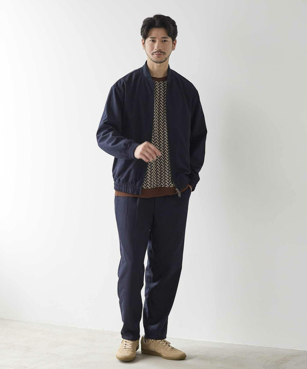 UNION STATION ＜セットアップ対応＞アルガンオイル加工 リラックスパンツ ネイビー