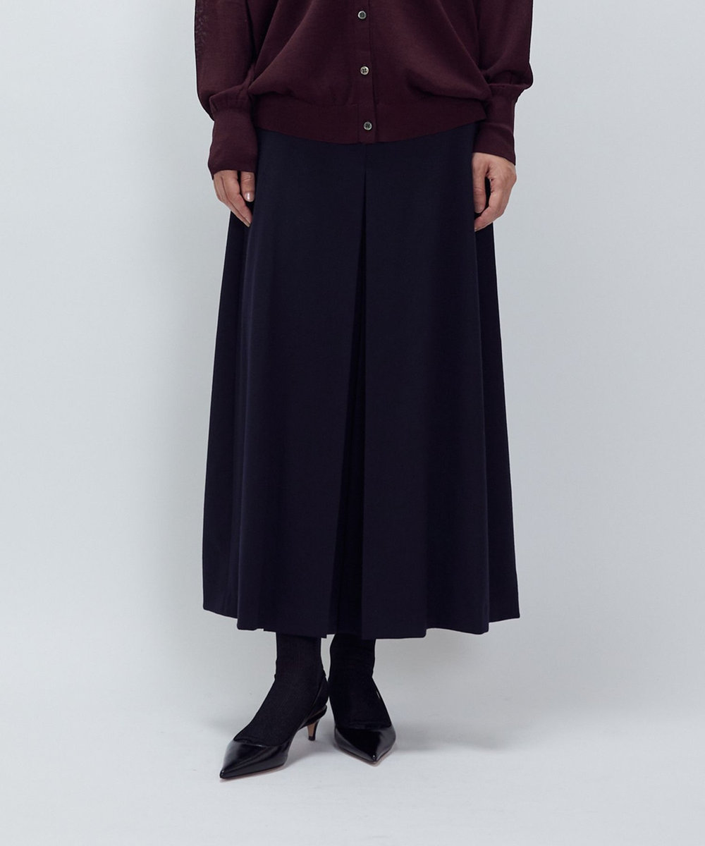 1er Arrondissement ウールサテンキュロットパンツ ネイビー