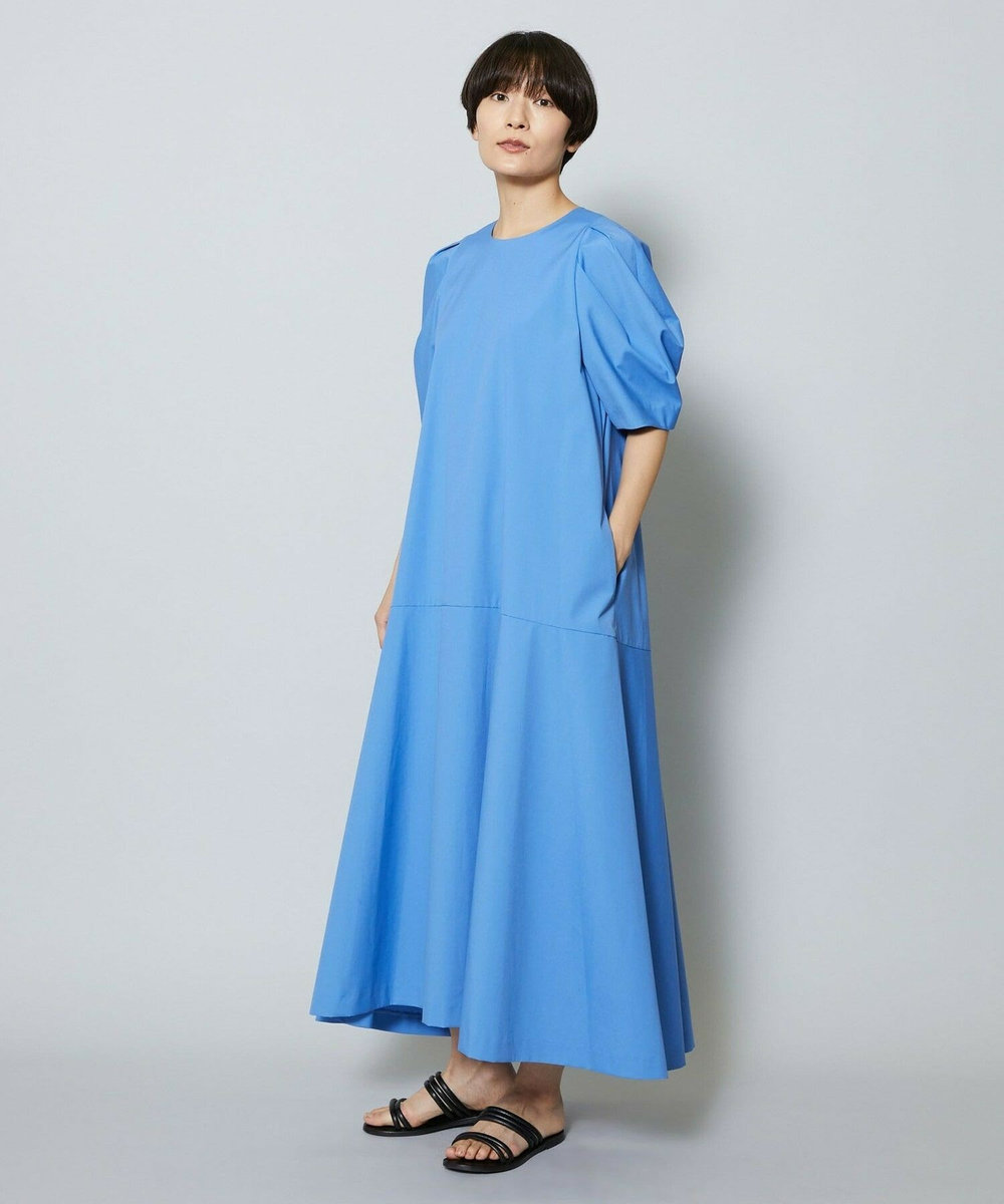 MOGA 雑誌eclat ×スタイリスト池田奈加子コラボ ファンクショナルブロードフレアーワンピース ブルー
