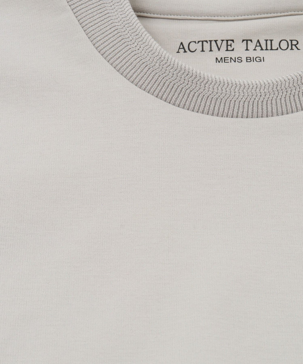 MEN'S BIGI 【ACTIVE TAILOR】シルケットスムースクルーネックTシャツ グレー