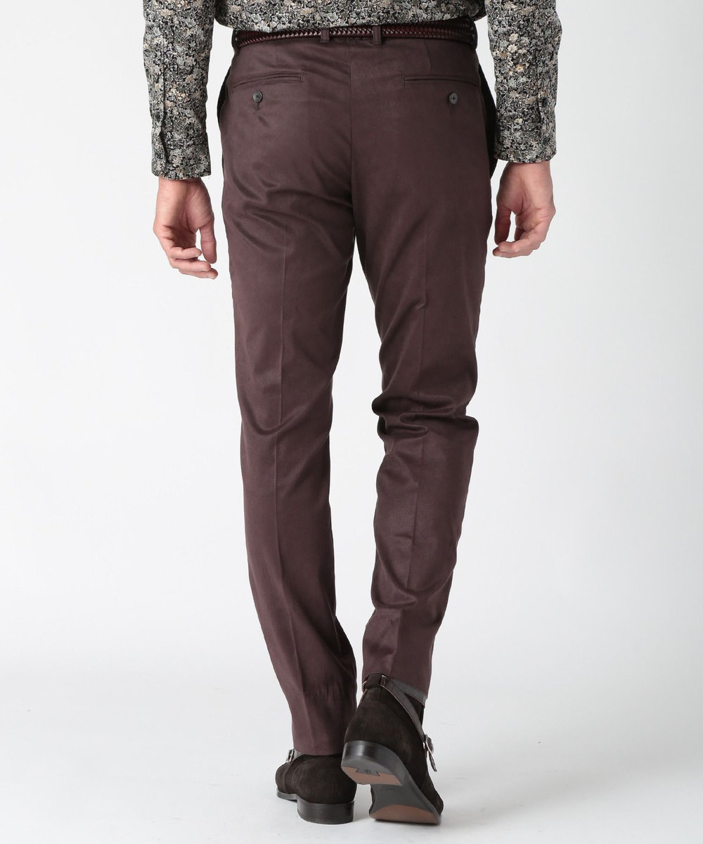 MEN'S BIGI コマスエードストレッチパンツ（セットアップ対応） ボルドー