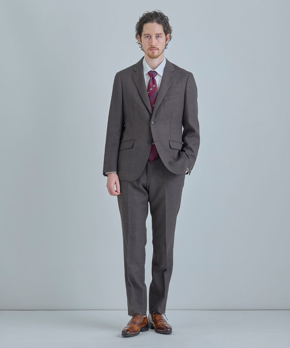 MEN'S BIGI 【TIE YOUR TIE /タイユアタイ】フローラルシャドーストライプ柄ネクタイ ボルドー