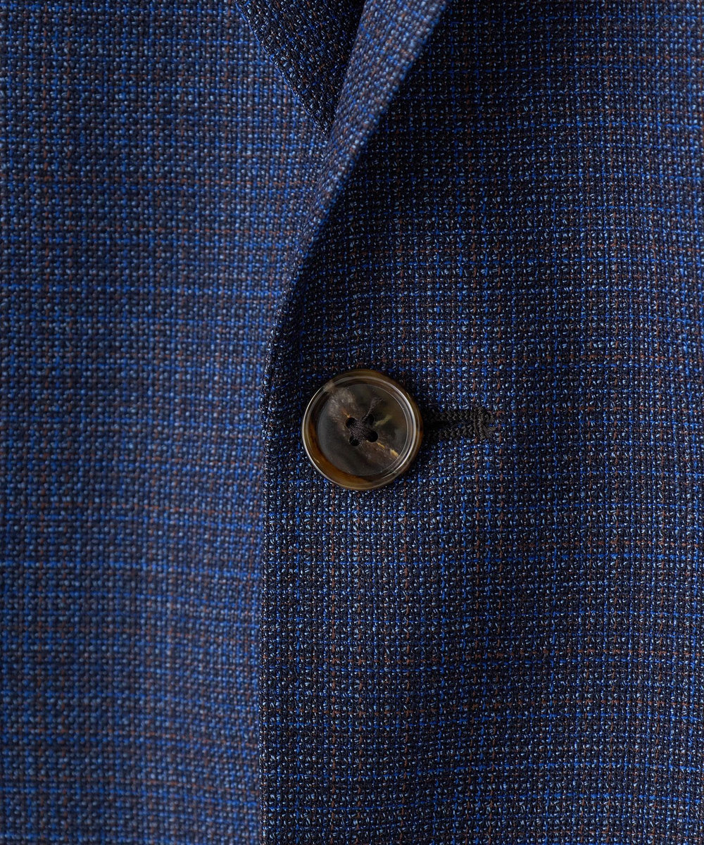 MEN'S BIGI ミックスヤーン/ホップサックテーラードジャケット ネイビー