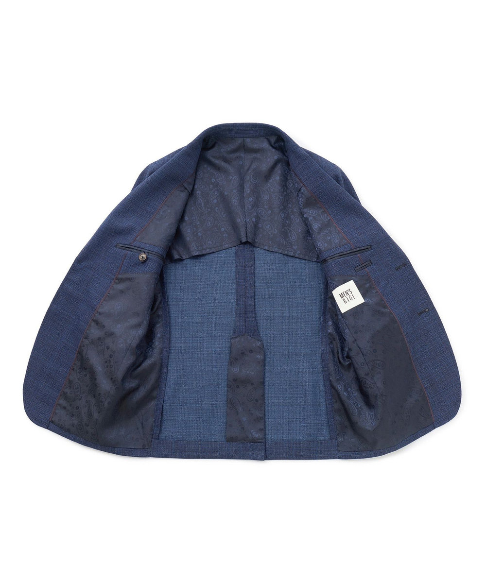MEN'S BIGI ミックスヤーン/ホップサックテーラードジャケット ネイビー