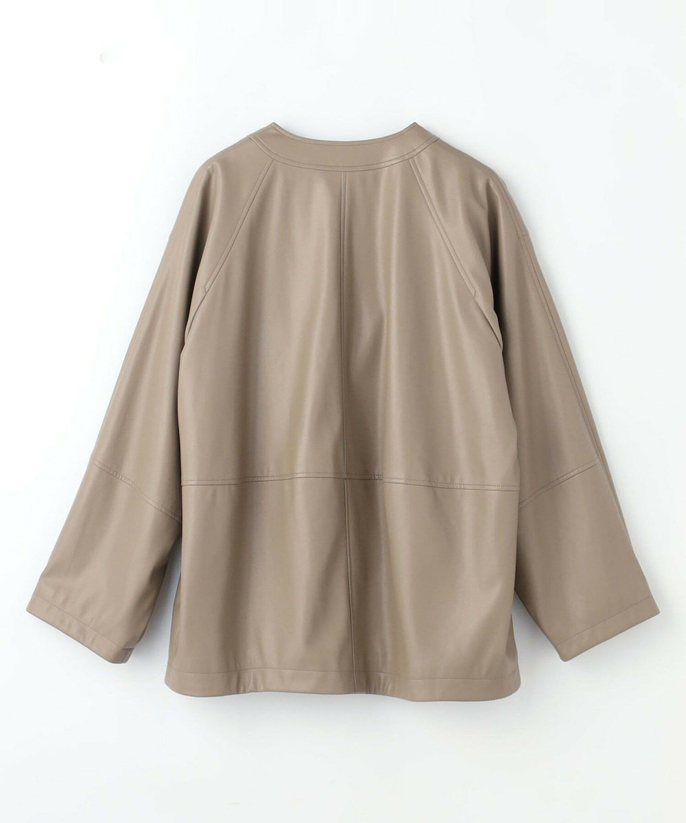 feerique Lサイズ（大きいサイズ） 【大きいサイズ】feerique フェイクレザージャケット モカ