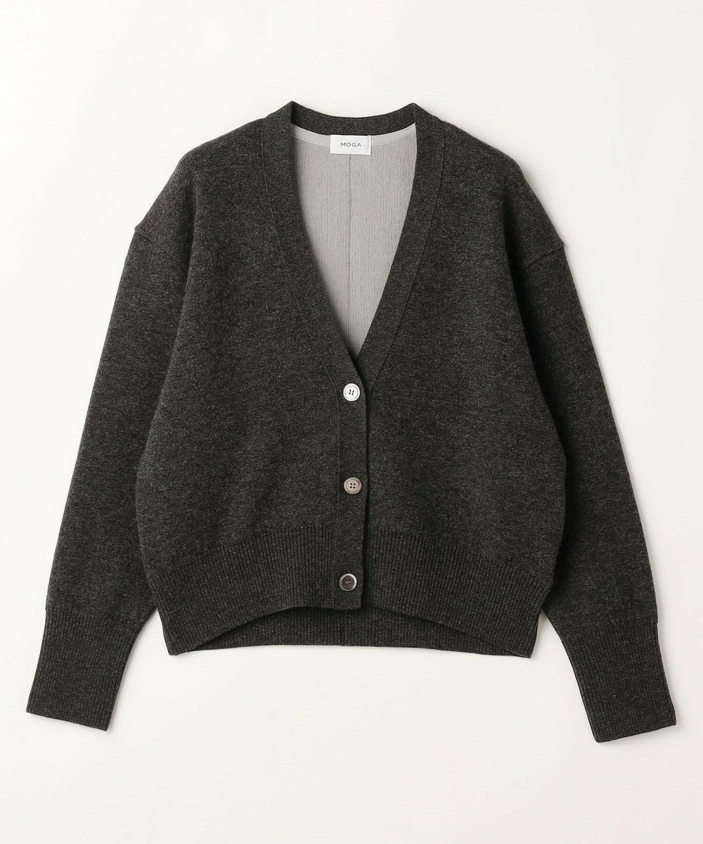 MOGA WOOLEN×AMOSSA Vネック配色カーディガン グレー系その他