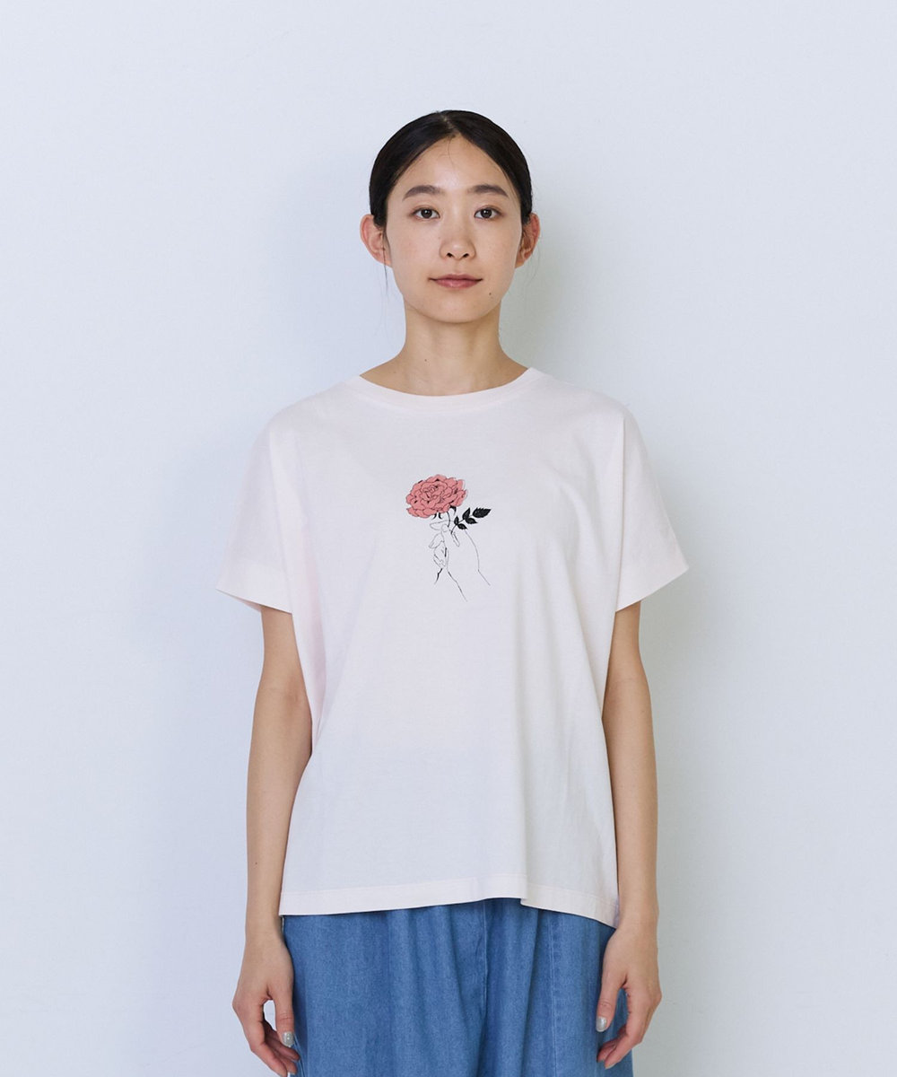ADIEU TRISTESSE 【6月お気に入り登録ブランド内1位】杉本さなえさん コラボフレンチスリーブTシャツ ピンク