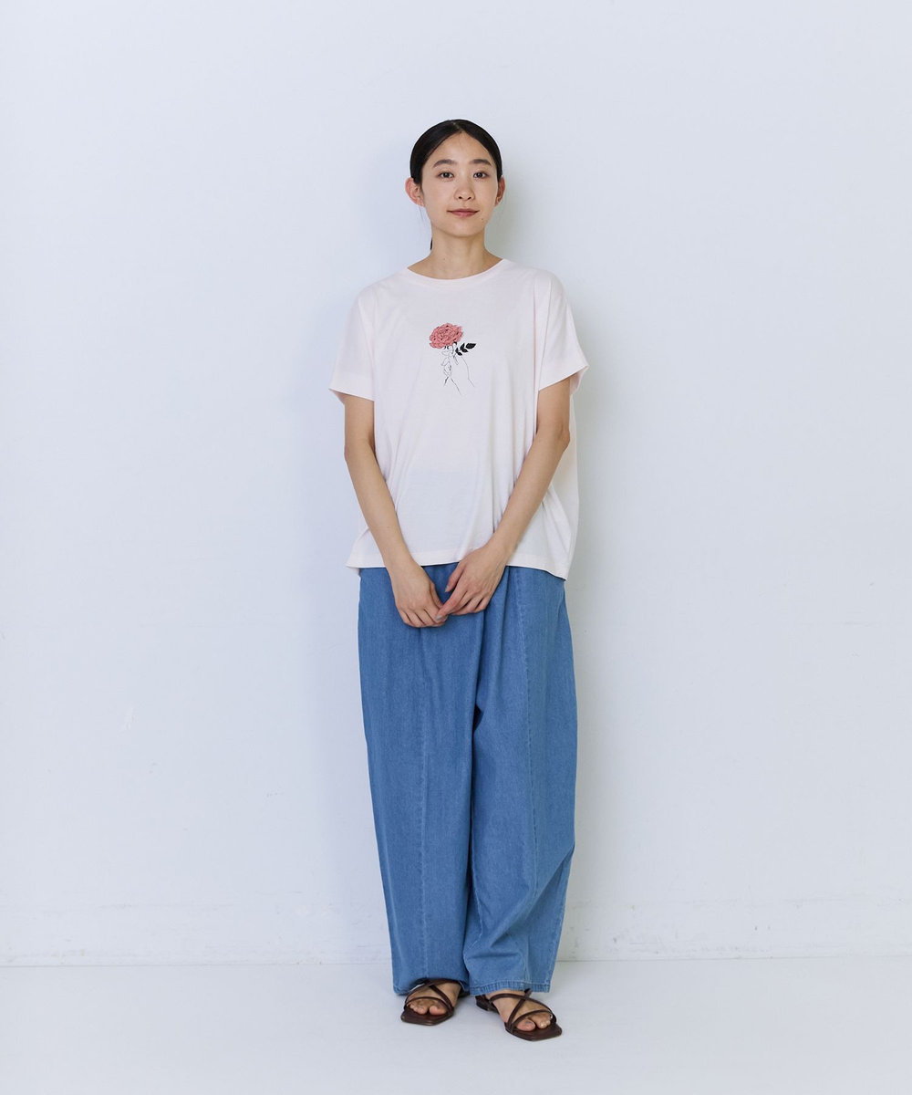 ADIEU TRISTESSE 【6月お気に入り登録ブランド内1位】杉本さなえさん コラボフレンチスリーブTシャツ ピンク