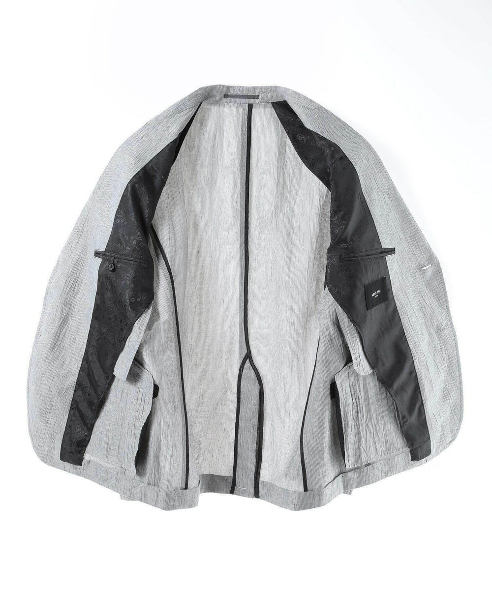 MEN'S BIGI コットンリネン楊柳サッカージャケット グレー