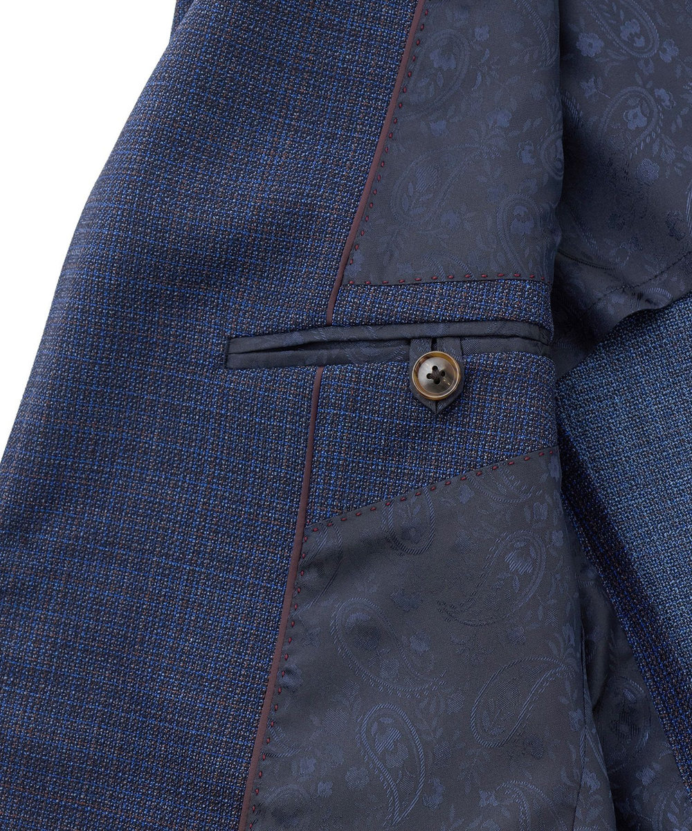 MEN'S BIGI ミックスヤーン/ホップサックテーラードジャケット ネイビー