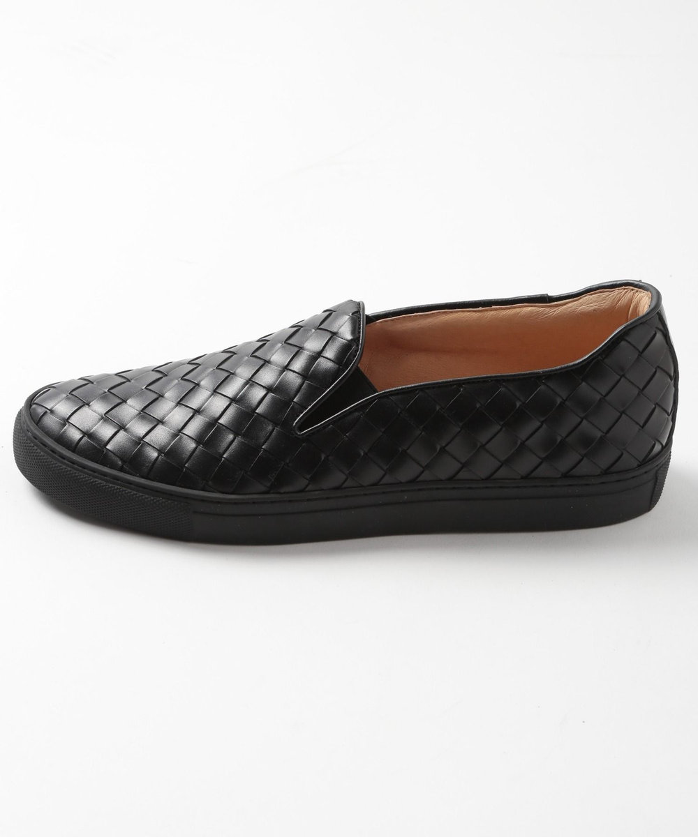 MEN'S BIGI メッシュレザー スニーカー ブラック