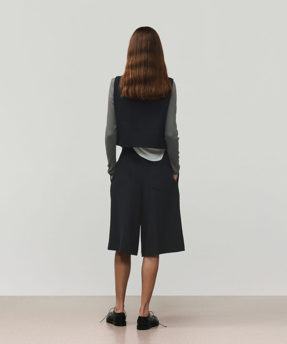 DÉPAREILLÉ COTTON RAYON KARAMI SHORT PANTS / コットンレーヨンカラミショートパンツ ブラック