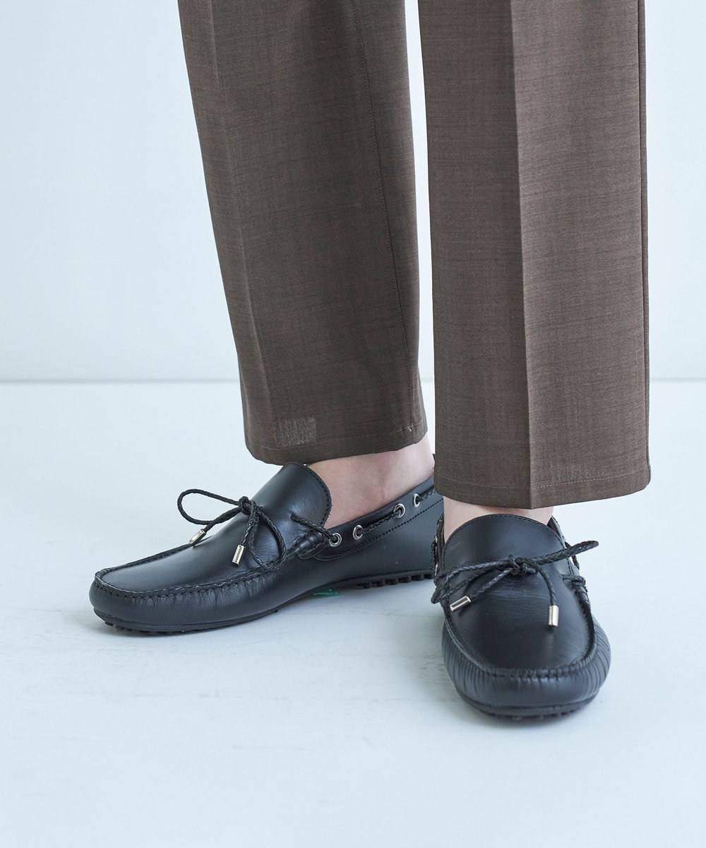 MEN'S BIGI レザードライビングシューズ ブラック