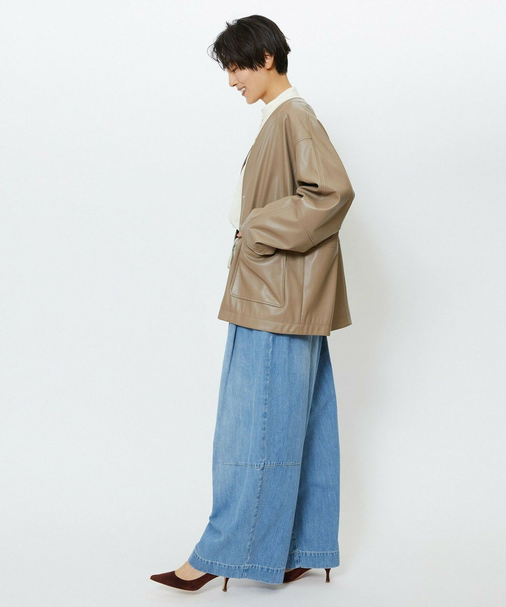 feerique feerique フェイクレザージャケット モカ