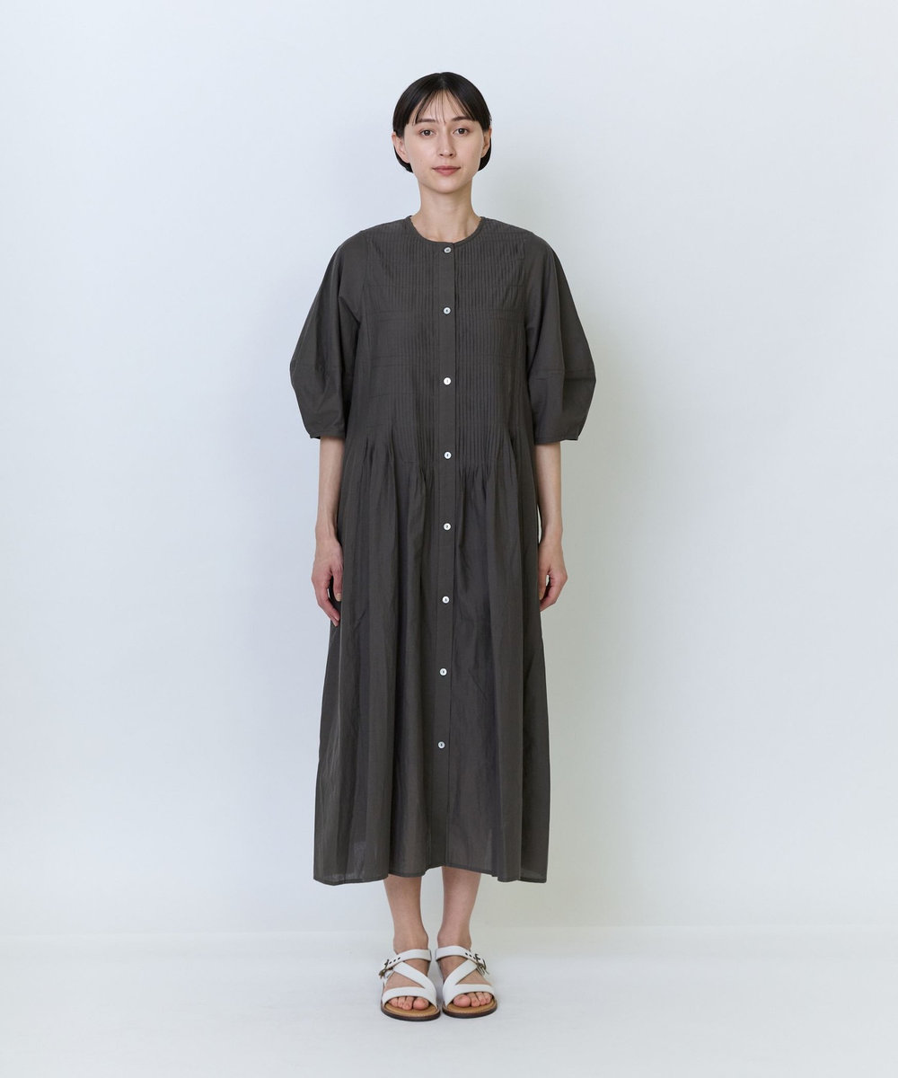 LOISIR インドコットンキャンブリックワンピース カーキ