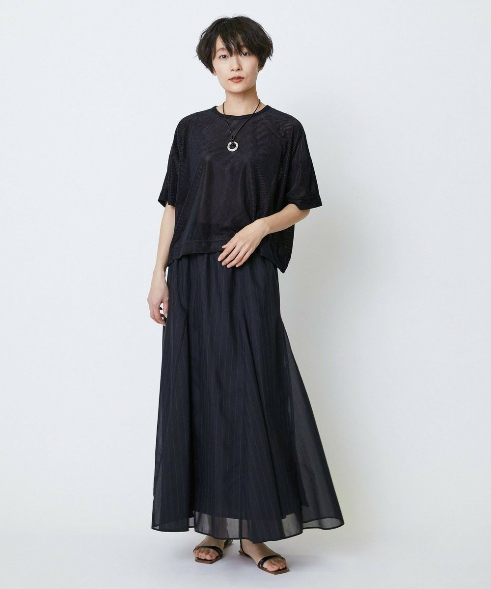 feerique feerique 強撚TCボイルシアーローンスカート ブラック