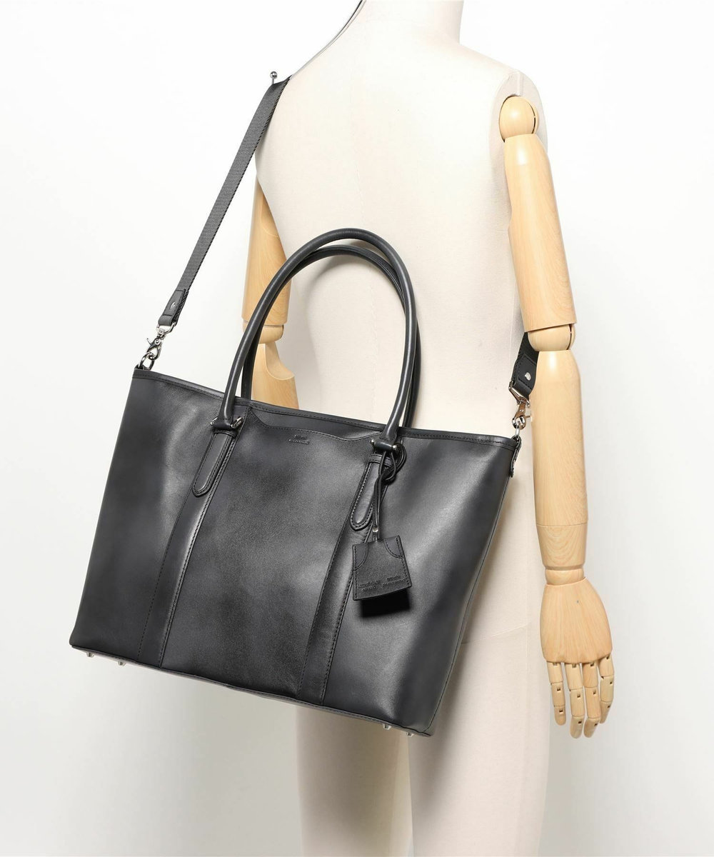 MEN'S BIGI 【SEEKER/シーカー】別注ムラレザー2WAYトートバッグ ブラック