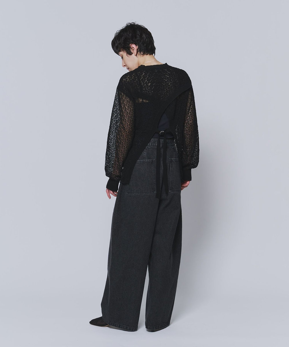 1er Arrondissement ＜NEPLA（ネプラ）＞リーフ編みバックレイヤードプルオーバー ブラック
