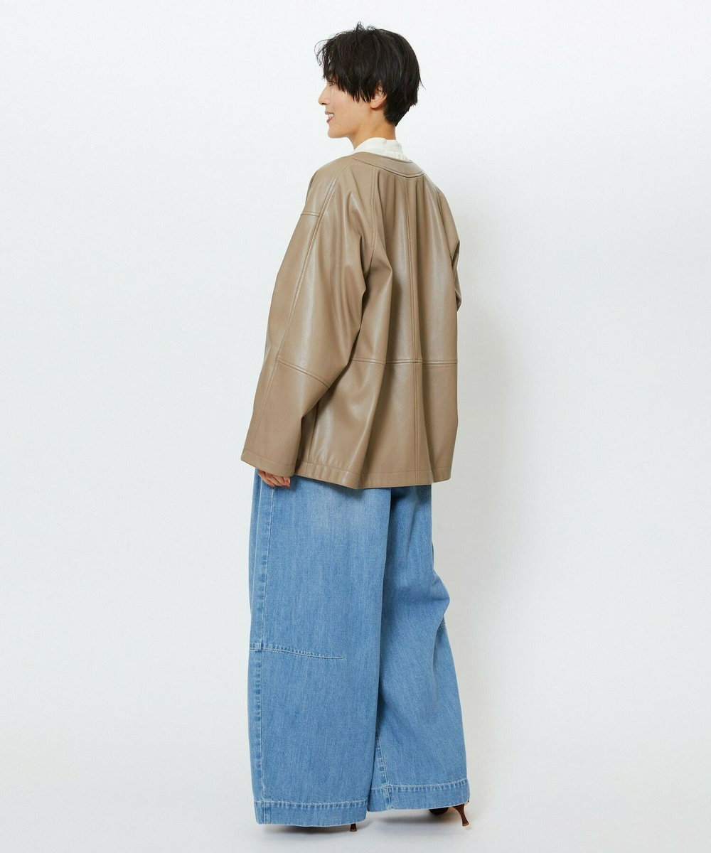 feerique feerique フェイクレザージャケット モカ