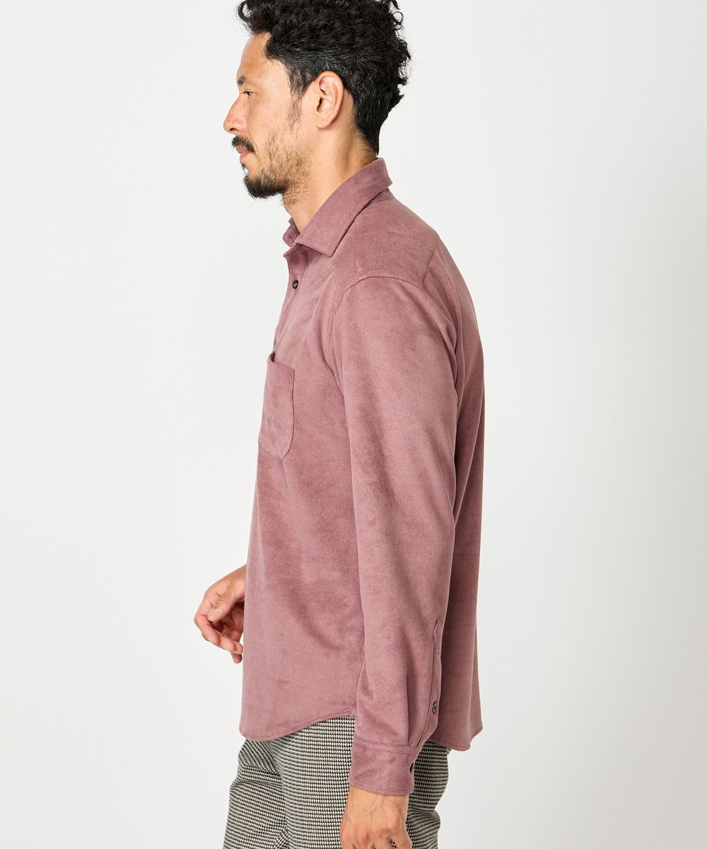 MEN'S BIGI ピケスエードカットシャツ パープル