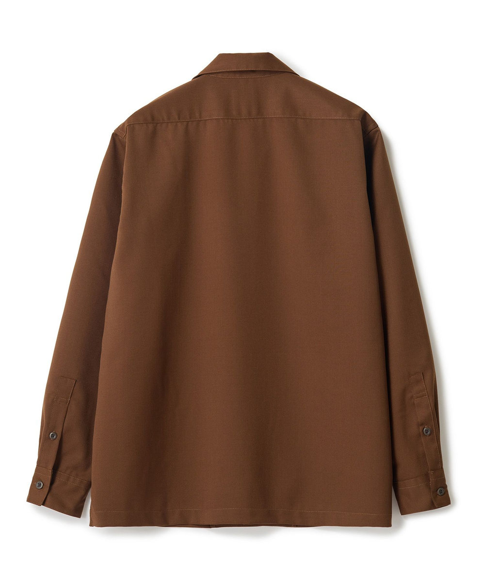 MEN'S BIGI ウールツイル オープンカラーワークシャツ ブラウン