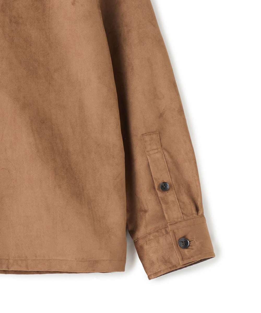 MEN'S BIGI フェイクスエード リラックスフィットシャツ ブラウン