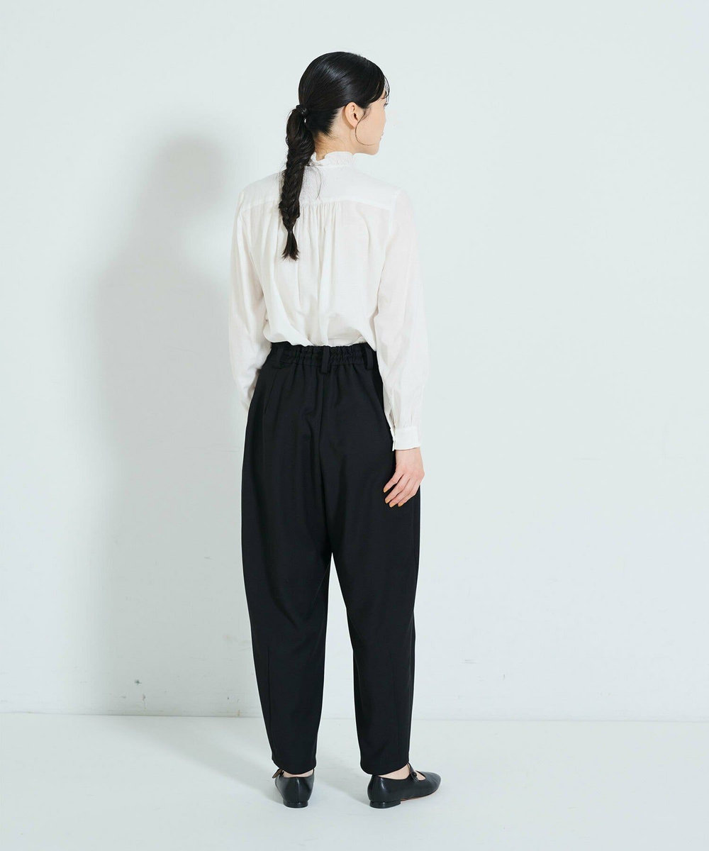 ADIEU TRISTESSE ダブルクロスワンタックテーパードパンツ ブラック