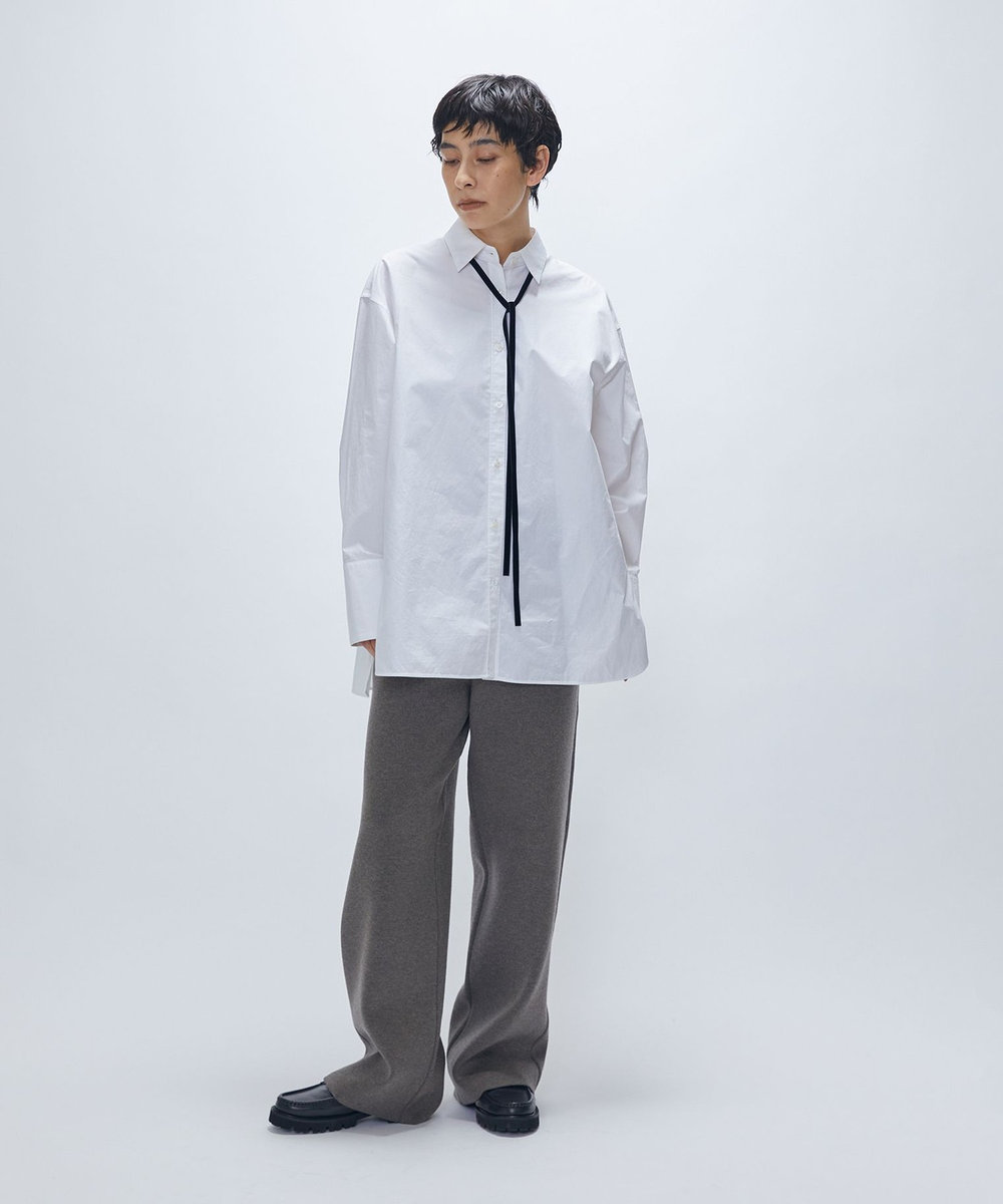 1er Arrondissement ウールコットンスムースニットパンツ モカ